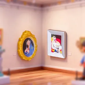 Miniature famous painting resin wall art decor for dollhouse DIY accessories, museum style