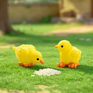Realistische gelbe Miniatur-Küken-Figuren für Mikro-Gartenlandschaften DIY-Dekorationen