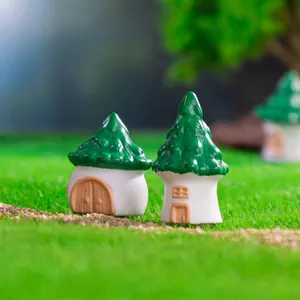 Zweiteiliges Set Miniatur-Baumhaus-Figuren für Fee Garten Landschaftsbau Dekoration