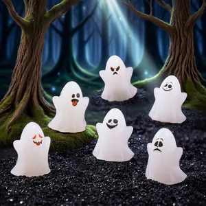 Miniatur Halloween Geisterfiguren mit verschiedenen Gesichtern für DIY Gartendeko