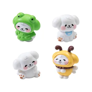 Chiots de Dessin Animé en PVC pour Micro Paysage Ornements de Jardin DIY Décoration Bureau Costume Abeille Grenouille Figurines Animales