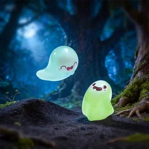 Glow in the dark miniature ghost figurines for micro landscape and garden DIY decor