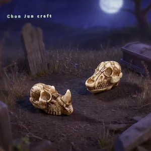 Realistic miniature resin animal skull skeleton figurines for DIY terrarium decor
