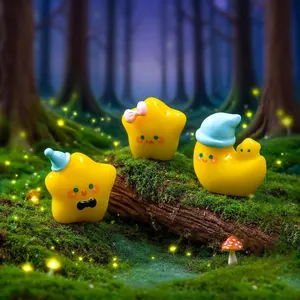 Lindas figuritas de estrellas de Navidad para decoración de micro paisajes de jardín DIY