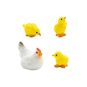Realistische Miniatur-Küken und Henne-Figuren für DIY-Gartenlandschaftsdekoration