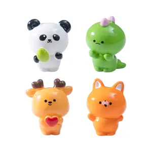 4er Set süße Mini-Tierfiguren Panda und Hirsch für DIY Mikro-Landschaft Dekoration
