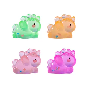 Mini figuras de unicornios de resina luminosa para decoración de micropaisajes DIY
