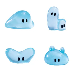 Miniature di spiriti a goccia di rugiada blu traslucidi per decorazioni fai-da-te