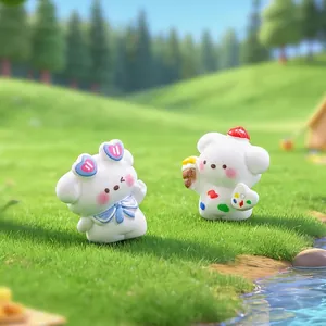 Adorable miniature painter puppy figurines for garden landscaping and DIY home decoration