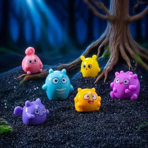 Colorful mini monster figurines set for Halloween micro landscape DIY garden decor