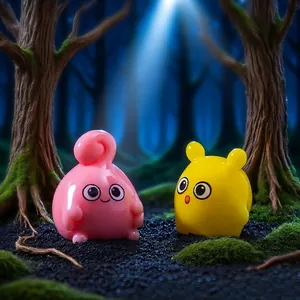 Two cute colorful Halloween monster mini figurines for DIY fairy garden and micro decor