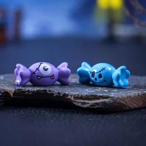 Miniature di Halloween a forma di caramella con teschi e mostri per decorazioni DIY