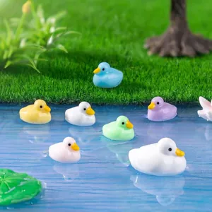 Miniature Colorful Duck Resin Figurines Micro Landscape Garden Decor DIY Ornaments Multi Color Tiny Duck Duckling Statues