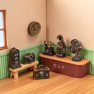 Vintage miniature retro appliance collection for creative dollhouse DIY room decoration