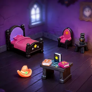 Set of miniature Halloween magic house furniture for DIY resin micro landscape decor