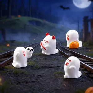 Set de 4 bonitas figuras de fantasmas de Halloween para decoración DIY
