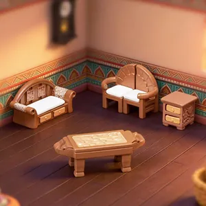 Miniatur-Möbelset im südostasiatischen Stil für Puppenhaus-Dekoration