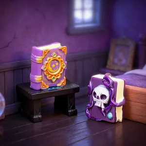 Spooky Halloween magic miniature book resin figurines for DIY fairy garden landscape decor.