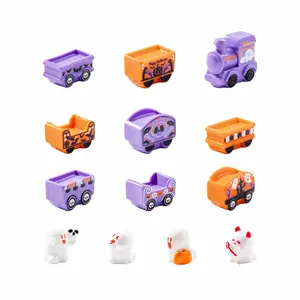 Set de tren y figuritas de fantasmas de Halloween en miniatura para decoración de escritorio