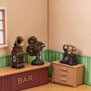 Vintage style miniature resin appliances set for dollhouse and micro landscape DIY decor
