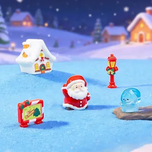 Christmas micro-landscape DIY miniatures set with Santa Claus and cozy winter house