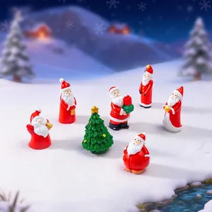 Niedliche Miniatur-Weihnachtsmann-Figuren Set für DIY-Schneelandschaft Dekorationen