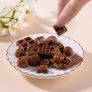 Realistic miniature chocolate resin charms for DIY craft decorations and dollhouse toys