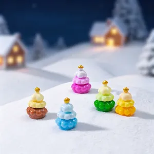 Figuritas miniatura de árboles de Navidad degradados para micro-paisaje de nieve DIY