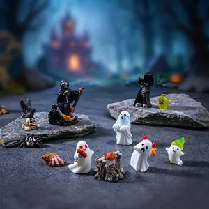 Halloween miniature ghost and reaper figurines for DIY crafts and holiday decor