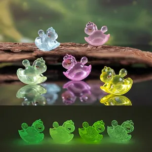 Luminous Rainbow Rocking Horse Resin Miniature For Micro Landscape DIY Desktop Decoration Colorful Glow Ornament
