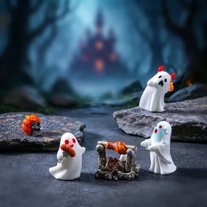 Creative Halloween miniature ghost figures for DIY desktop and micro landscape decor