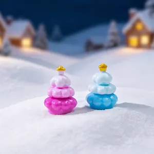 Mini adornos de árboles de Navidad con degradado para decoración de paisajes de nieve