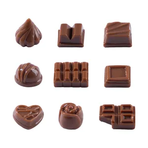 Set of 9 realistic miniature chocolate charms for DIY crafts and decorations