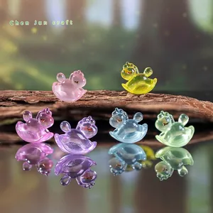 Luminous rainbow rocking horse resin figurines for micro landscape DIY decor.