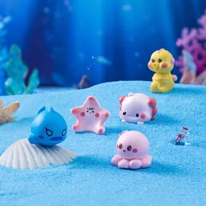 Mini-figurines d'animaux marins colorées pour décoration créative de micro-paysage DIY
