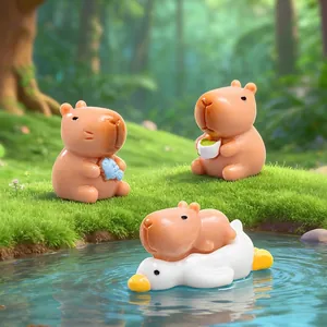 Cute miniature Capybara water pig figurines for micro landscape fairy garden DIY decor