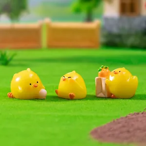 Miniature resin chick figurines for micro-landscape DIY garden decoration