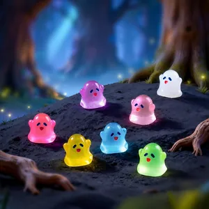 Colorful luminous resin ghost figurines for DIY micro landscape and desktop decor