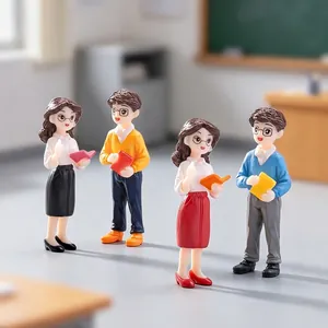Creative Teacher's Day Miniature Figurines Teacher Character Doll For Micro Landscape DIY Dollhouse Accessories Mini Desktop PVC Ornaments