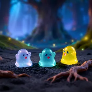 Cute luminous ghost figurines set for DIY micro landscape and desktop decoration