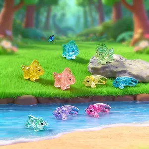 Figurines Miniatures Dinosaure Axolotl en Résine Pailletée Décoration de Micro Paysage Jardin DIY Ornements Animaux