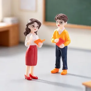 Miniature teacher figurines for DIY dollhouse and micro landscape decoration