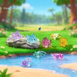 Figurines de dinosaures et axolotls à paillettes pour décoration de micro-paysage