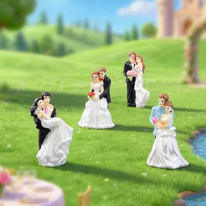 Figurines de mariage miniatures romantiques pour décoration de micro-paysage DIY