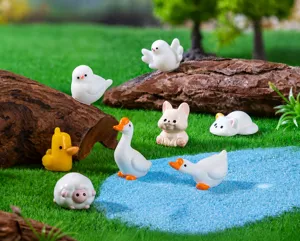 Assortment of cute miniature animal figurines for DIY garden landscape decoration