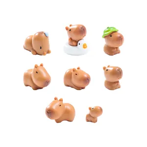 Set of 8 cute miniature Capybara figurines for micro-landscape garden DIY decoration