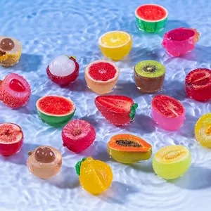 Luminous miniature half-cut fruit charms for DIY micro landscape decor