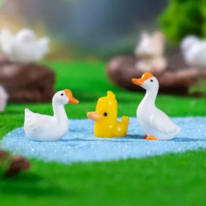 Figurines miniatures d'oies et de canards pour décoration de jardin paysager DIY