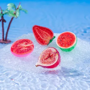 Luminous creative half-cut fruit miniature figurines for micro landscape DIY decorations