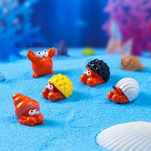 Figurines miniatures de bernard-l'ermite et crabe pour décor de micro-paysage marin